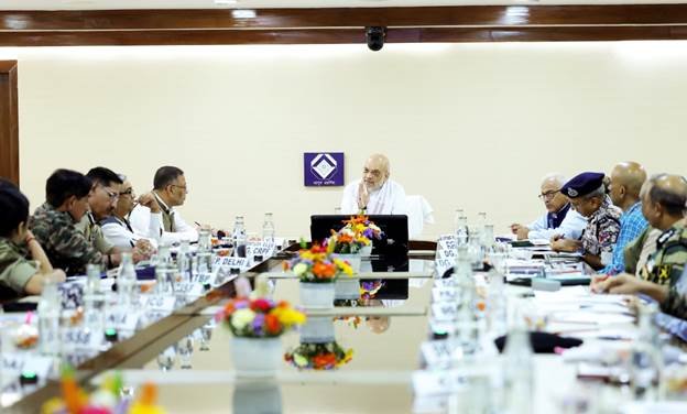 Amit Shah chairs a high level meeting with various Heads of Security 