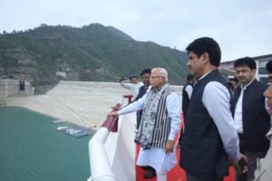 Manohar Lal visits 2400 MW Tehri Hydro Power Complex.